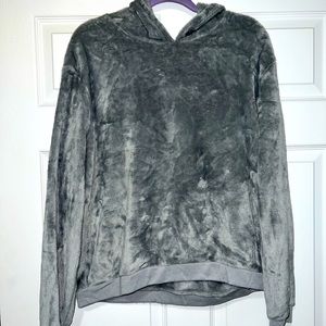 GRAY FUZZY HOODIE